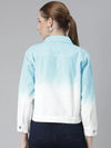 Women Blue Ombre Denim Jacket-AE-0003-Blue