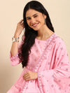 Women's Pink Solid Kurta Set-GW-2989-Pink