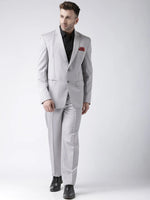 Hangup Men Standard Solid Men Formalwear-SteelGreyBlazer