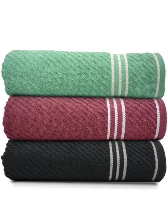 Athom Living Diagonal Stripe Terry Towel Pack of 3-DST-AFH