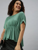 Women Green Solid Kaftan Top-AE-10178-Green