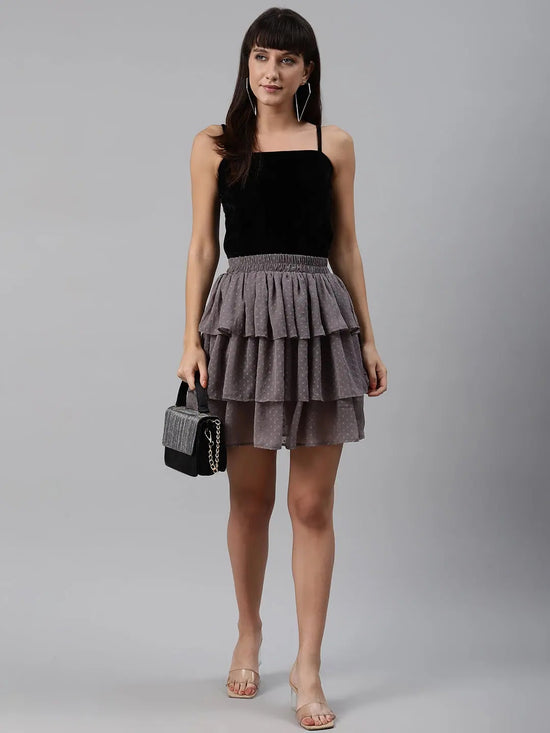 Grey Dobby Skirt