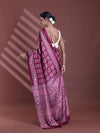 Burgundy Silk Soft Saree With Texture Print-MA60BSL01400033