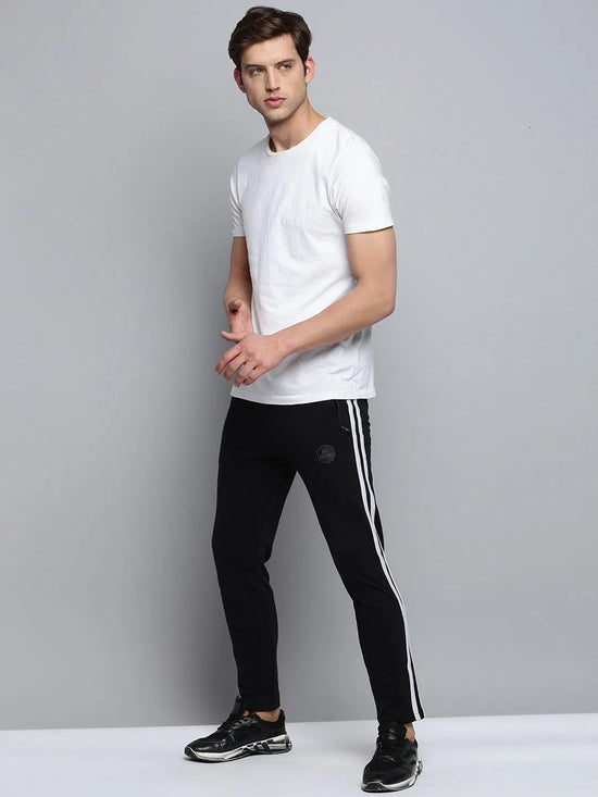 Men Black Solid Casual Track Pant-WG-994-Black