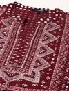 Women's Burgundy Printed Kurta Set-ON-639-Burgundy