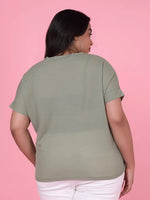 Women's Green Solid Top-AE-10496-Olive