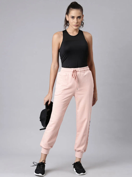 Women Peach Solid Track Pant-AF-1812-Peach