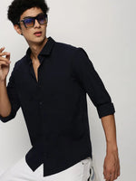 Men Navy Solid Shirt-LANCEPLAIN-218-Navyblue