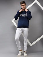 Men Blue Solid Sweatshirt-OD-7036-Navyblue