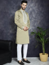 Men's Sequins Embroidered Kurta Pyjama Set.-JOKP-P-5038Beige