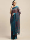 Blue Printed Art Silk Saree-VSAR1540a-Standard