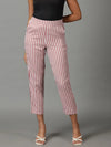 Women's Mauve Striped Formal Trouser-IM-9897-Mauve