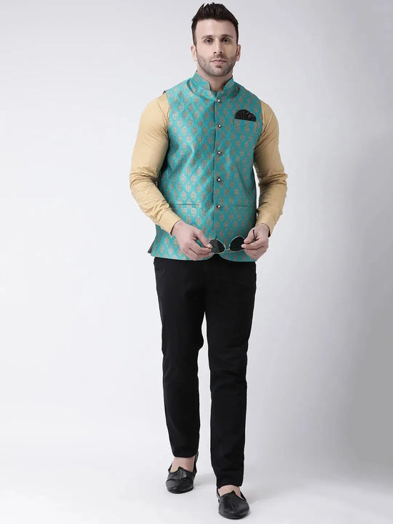 Hangup Men Standard Solid Men's Indian Wear-124AJacquardNehru