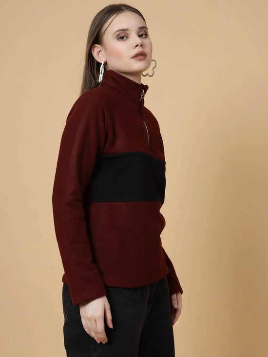 Rigo Colorblock High Neck Sweatshirt