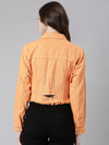 Women Orange Solid Denim Jacket-GZ-5599-Orange