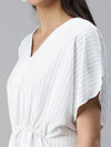 Women's Striped White Top-AE-10279-White