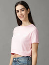 Women's Pink Solid Crop Top-TG-8816-Pink