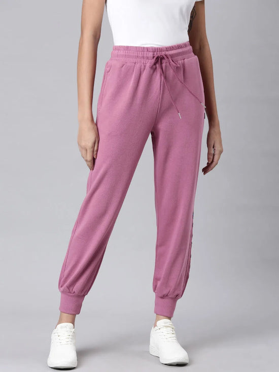 Women Mauve Solid Track Pant-AF-1812-Mauve