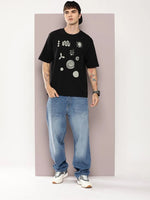 Dillinger Black Graphic Oversized T-shirt-DLMOV227BLK-S