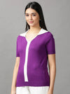 Women's Purple Solid Top-AN-502-Purple