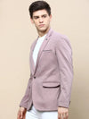 Men Mauve Solid Casual Blazers-LBR-5500-Mauve