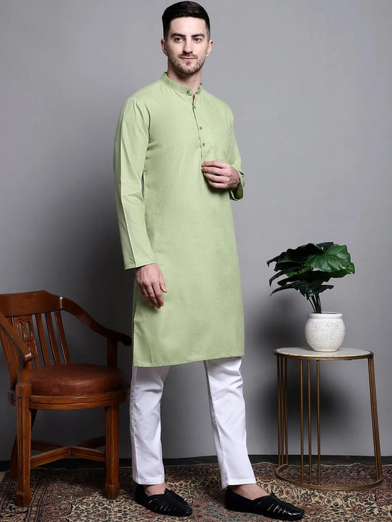 Pure Cotton Kurta with Churidar-JOKP-697Pista