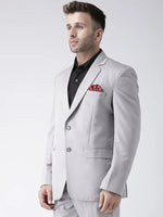 Hangup Men Standard Solid Men Formalwear-SteelGreyBlazer