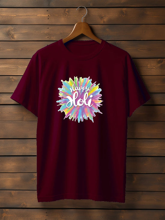 Unisex Maroon Regular Fit T-Shirt