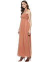 Smocking yoke Maxi gown in Dusty Pink