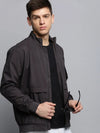 Men Grey Solid Casual Jacket-STCW-J-9-Grey