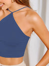 Aahwan Blue Cotton Blend Halter Neck Top-184-Blue-S