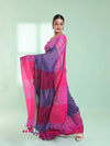 Violet Cotton Saree With Zari Border-MA59CT06530054