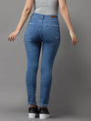 Women's Blue Solid Slim Fit Denim Jeans-GZ-5178-Blue