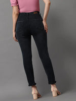 Women's Charcoal Solid Slim Fit Denim Jeans-GZ-5178A-Charcoal