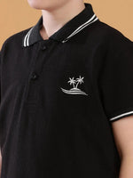 Lil Tomatoes Boys Cotton Polo T-shirt-GBT-S24-1409_BLACK_30