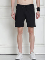 Venitian Men Cotton Printed Black Shorts