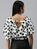 Women White Solid Crop Styled Back Top-AE-12035-Whiteblack