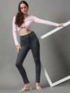 Women's Grey Solid Skinny Fit Denim Jeans-GZ-5281-Grey