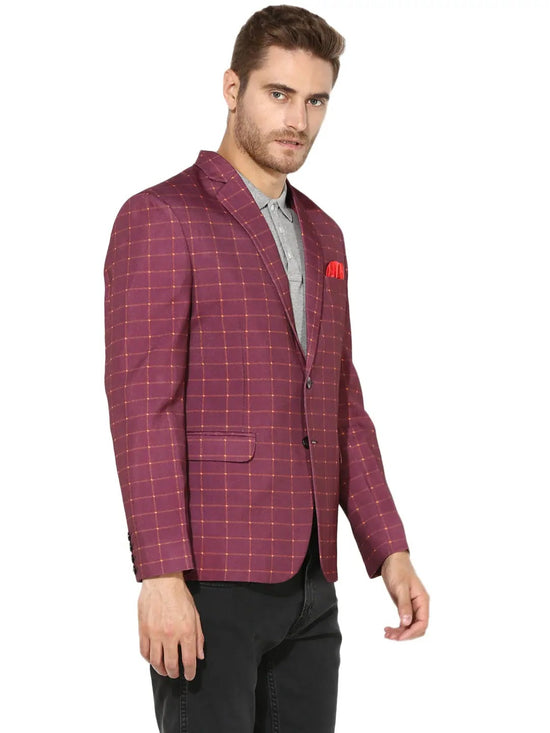 Hangup Men Standard Checkered Men Formalwear-D10CheckBlazer