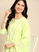 Women's Green Solid Kurta Set-RF-1782-Green