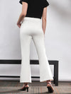 Women White Knit Bell Bottom Pants