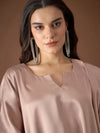 Anti Fit Kaftan Top with Pants in Skin Color