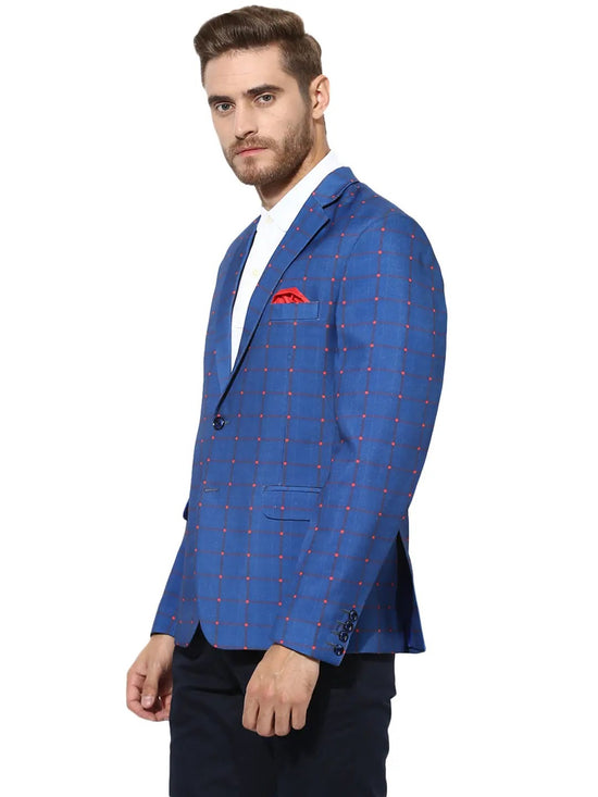 Hangup Men Standard Checkered Men Formalwear-D9CheckBlazer