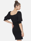 Solid Black Smocking Dress