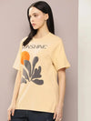 Dillinger Beige Graphic Oversized T-Shirt-WMNCR464BGE-XS