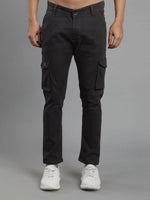 Solid Cargo Pants with 6 pockets-Grey-HC3015-30