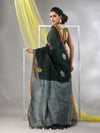 Bottle Green Linen Soft Saree-MA57LN331430038