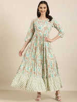 Women Cream Floral Anarkali Kurta-ON-0034-Cream