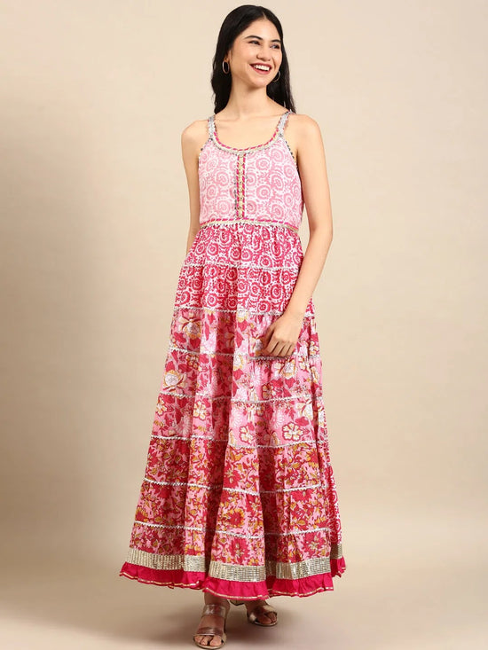 Women's Pink Printed Kurta Set-FS-2802-Pink