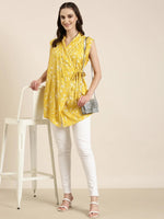 Women Yellow Floral Straight Kurti-RE-SKF-276-Yellow